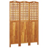 Cumpara ieftin Paravan de camera 3 panouri 121,5x2x180 cm lemn masiv de acacia