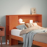 VidaXL Tăblie de pat cu depozitare maro ceruit, 90 cm, lemn masiv pin