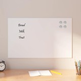 VidaXL Tablă magnetică de perete, alb, 80x50 cm, sticlă securizată