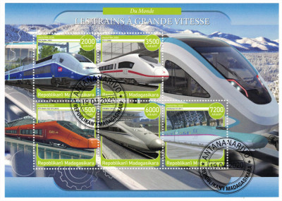 MADAGASCAR 2020 - Trenuri de mare viteza/ colita + bloc ( 2 imagini) foto