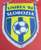 Fanion (de protocol) fotbal - UNIREA`04 SLOBOZIA (Dimensiuni mari 34 x 24 cm)