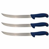 Set 3 Cutite Bucatar IdeallStore Chef&#039;s Knife, Otel Inoxidabil, 38cm, Albastru, Maner Plastic
