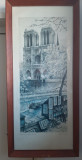 Raphael Ortiz Alfau print litografic &quot;Paris, Notre Dame&quot; (anii &#039;60-&#039;70)