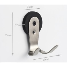 Magnet neodim D43 argintiu, carlig dublu