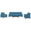 VidaXL Set de canapele cu perne, 4 piese, albastru, catifea