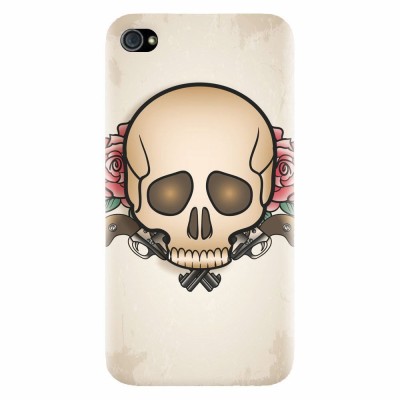 Husa silicon pentru Apple Iphone 4 / 4S, Skulls And Roses foto