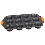 Cumpara ieftin Tava Briose, 12 Forme, cu Maner de Silicon, Orange BH/1138