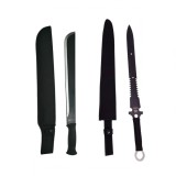 Cumpara ieftin Set Sabie si Maceta IdeallStore Jungle Fever, Otel Inoxidabil, Teaca Inclusa, Vanatoare, Drumetie, 57.5 cm