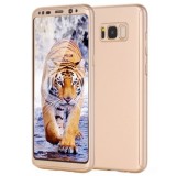 Husa 360 Full Cover Fata Spate Samsung Galaxy S8 Plus Gold Protectie Completa Slim