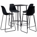 VidaXL Set mobilier de bar, 5 piese, negru, plastic