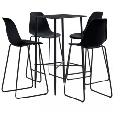 Gossi set mobilier de bar, 5 piese, negru, plastic