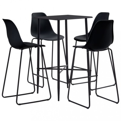 Set mobilier de bar, 5 piese, negru, plastic GartenMobel Dekor foto