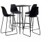 vidaXL Set mobilier de bar, 5 piese, negru, plastic