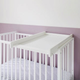 Masa de infasat din lemn, atasabila la patut bebe 120x60 si 140x70 cm, Alb, 86 x 51 x 7 cm, Woodies Safe Dreams