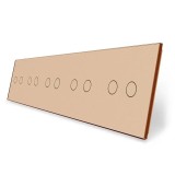 Cumpara ieftin Panou frontal Livolo din sticla pentru 5 &icirc;ntrerupatoare duble touch, auriu
