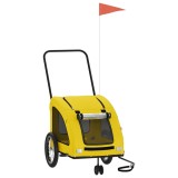 Cumpara ieftin Remorca de bicicleta animale companie galben textil oxford/fier