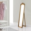 Oglinda Podea Arezzo G Auriu Inclinabila [en.casa] 160x40cm Baroc Suport Reglabil Dormitor Hol