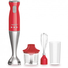 Blender vertical Comfee SM0794RD, 3 in 1 (blender, tocator, tel), 550 W, 2 trepte de viteza, Rosu