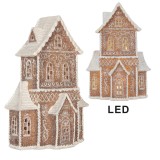 Cumpara ieftin Casuta Turta Dulce polirasina alba maro, led 16x8x23 cm