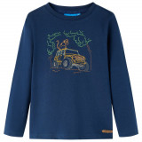 Tricou pentru copii cu m&acirc;neci lungi, bleumarin, 128, vidaXL