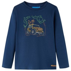 Tricou pentru copii cu m&acirc;neci lungi, bleumarin, 128