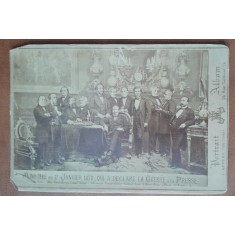 Fotografie pictura pe carton, cabinetul de ministri la 2 ianuarie 1870, care va declara razboi Prusiei