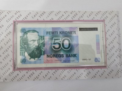 Norvegia 50 Kronor 1995,noua,emisa de Banca Norvegiei-raritate foto