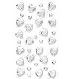 Inimi cristale autoadezive pentru activitati crafts,2 dimensiuni 5 10 mm,85 bucati set