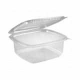 Caserole Capac Atasat, 130x130x62 mm, 100 Buc/Set, 500 ml, Plastic Transparent, Caserole de Unica Folosinta, Caserole cu Capac din Plastic, Caserole d