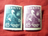 Serie Turcia 1957 250 Ani Benjamin Franklin, 2 valori, Nestampilat