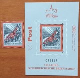 AUSTRIA-2000-''Aniv.150ani de Posta un Austria -Colita+timbru-MNH-nestampilat-Vezi-Scan
