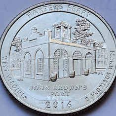 25 cents / quarter 2016 USA, West Virginia, Harpers Ferry, unc, litera D