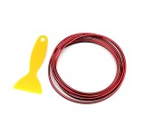 Banda decor interior auto rosie, flexibila, 5 m, cu spatula montaj