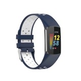 Cumpara ieftin Curea Bratara sport Edman pentru Fitbit Charge 5, Albastru/Alb