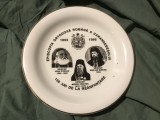 Farfurie din portelan 130 ani de la reanfiintare 1865 - 1995 Episcopia ortodoxa romana a Caransebesului Ioan Popasu , Miron Cristea , Emilian Birdas !