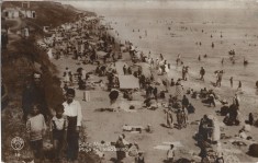 CP669N Carmen Sylva, plaja, 1929, Editura Cușl, Constanța, carte poștală circulată Constanța &ndash; Spineni, Olt