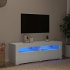 VidaXL Comodă TV cu lumini LED, alb, 120x35x40 cm