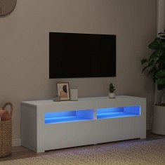 vidaXL Comodă TV cu lumini LED, alb, 120x35x40 cm 804355