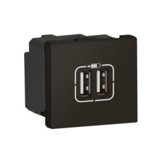 Priza USB tip A dubla 5V 2M Legrand Mosaic negru mat 079194L
