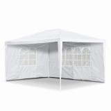 Cumpara ieftin Pavilion Gradina 3x3m Alb cu 2 Pereti Laterali, Otel, Protectie Solara, Evenimente, Curte