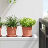 vidaXL Ghiveci rotund pentru flori 6 pcs Roșu cărămidă &Oslash; 15 x 12 cm 42020264