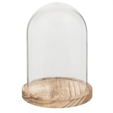 Cumpara ieftin Platou decorativ lemn cupola sticla 12x17 cm