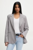 Answear Lab sacou culoarea gri, un singur rand de nasturi, modelator