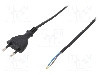 Cablu alimentare AC, 2m, 2 fire, culoare negru, cabluri, CEE 7/16 (C) mufa, PLASTROL - W-97138