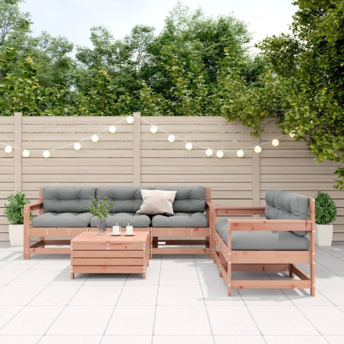 Gossi set mobilier de gradina cu perne, 6 piese, lemn masiv douglas