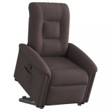 vidaXL Fotoliu rabatabil cu ridicare pe verticală, maro &icirc;nchis, textil