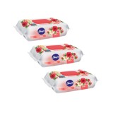 Set 3x Servetele umede igienizante Sleepy Rose, 120 bucati