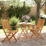 Set de bistro pliabil, 3 piese, lemn masiv de acacia GartenMobel Dekor, vidaXL