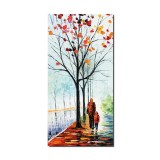 Tablou pictat manual, De mana cu mama, 80x40cm ulei in cutit efect 3D, Superb