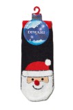 Șosete scurte haioase, model Moș Crăciun cu pompon, DiWaRi 446, Negru, 27-29 (42-45)